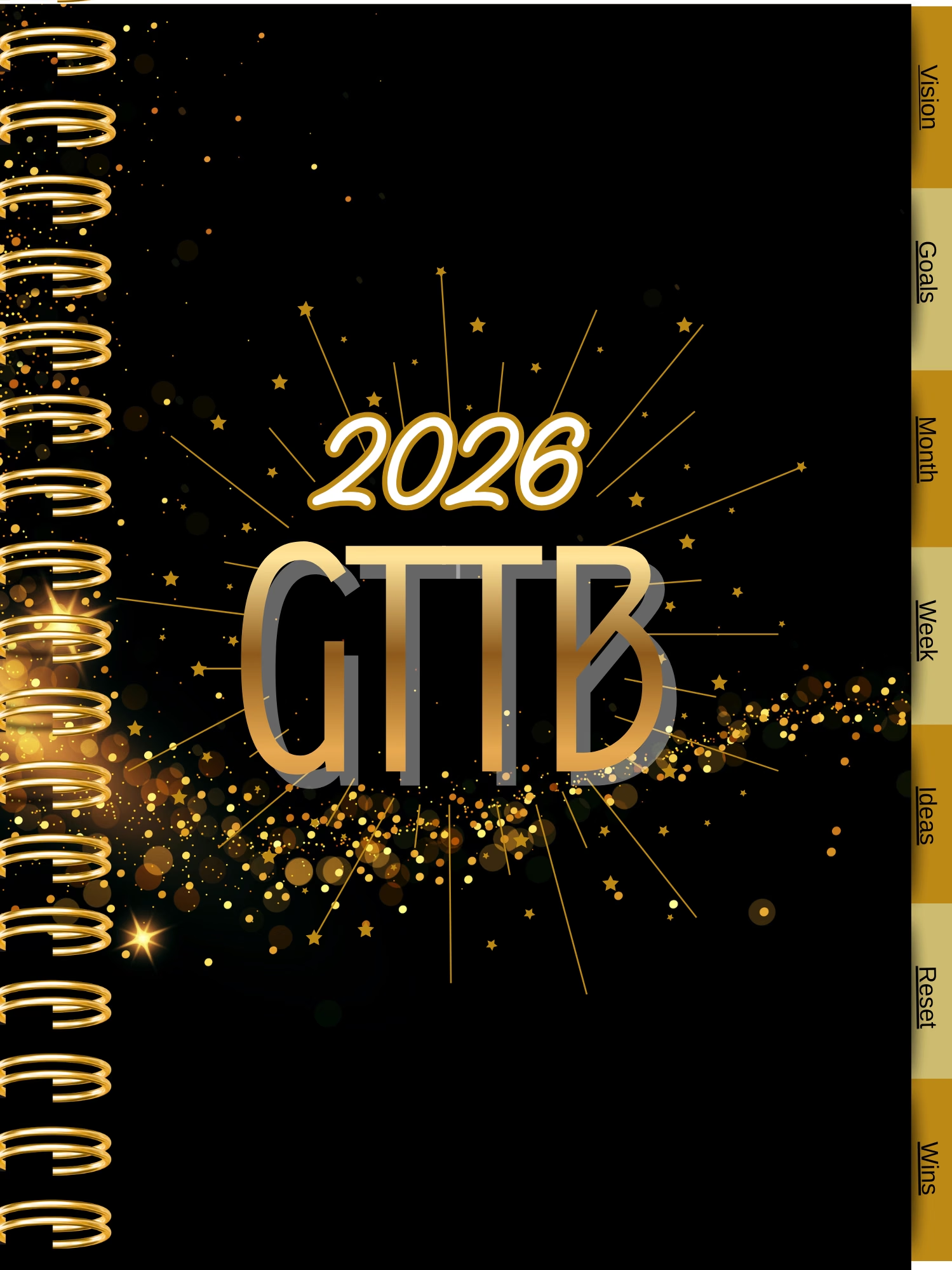 Black and gold 2026 GTTB planner